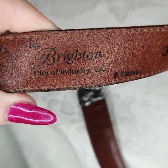 Brighton Mickey Mouse Train Lizard Print Belt Size 32 - Picture 9 of 13